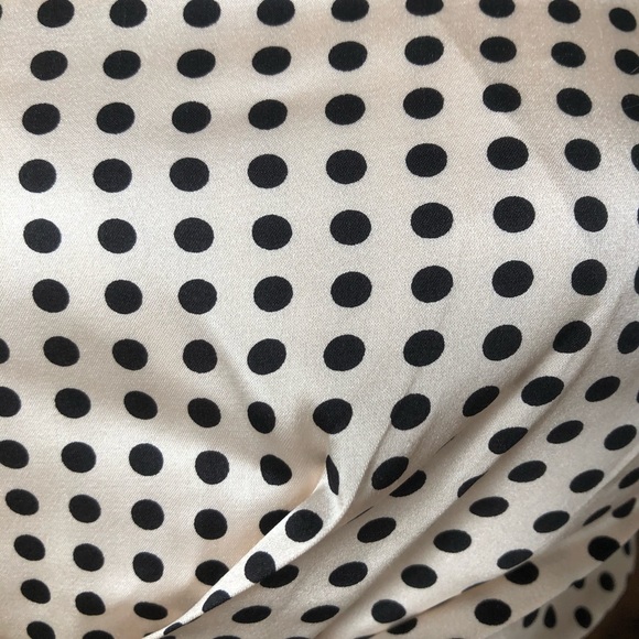 NWT! Bebe Pink Polka Dot Silk Satin Dress - Picture 4 of 10